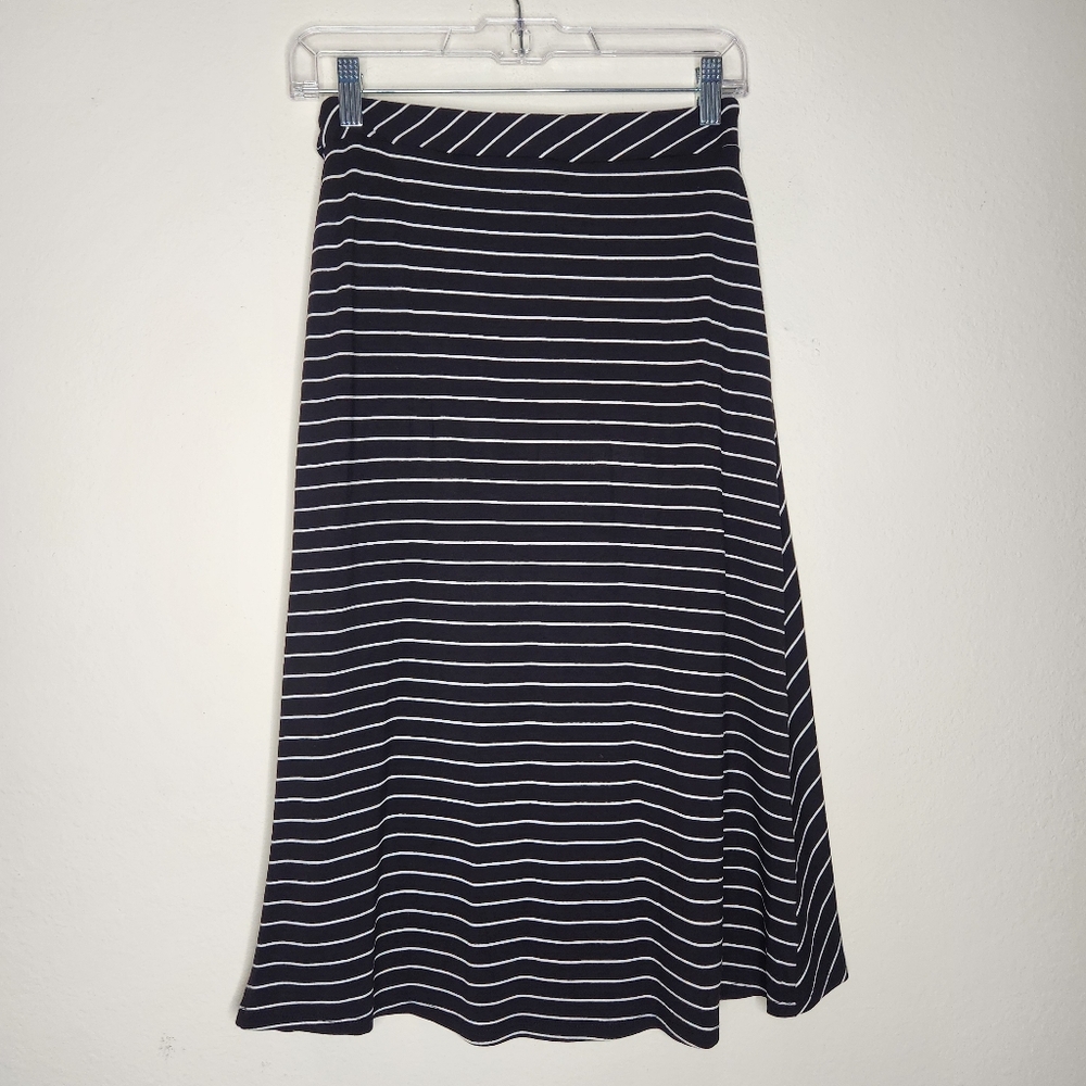 Nwt Adrienne Vittadini Black White Striped Wrap Skirt Tie - Picture 5 of 5